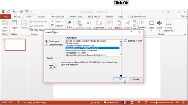 Powerpoint Click Ok