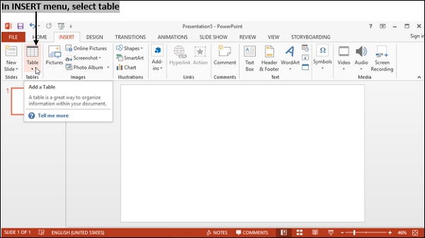 Powerpoint Insert Table