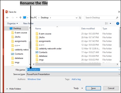 Powerpoint Rename File