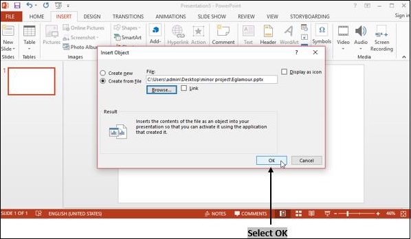 Powerpoint Select Ok