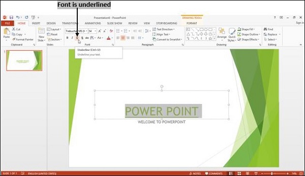 powerpoint Underline Font