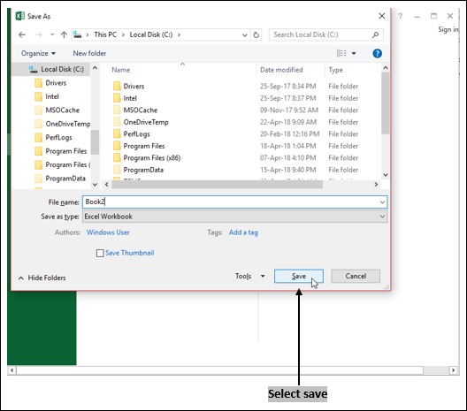 Save Excel File