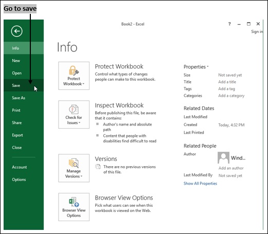 Save Excel Workbooks