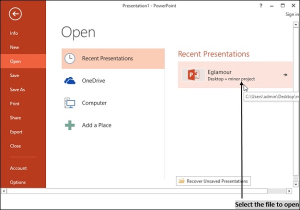 Select File to Open