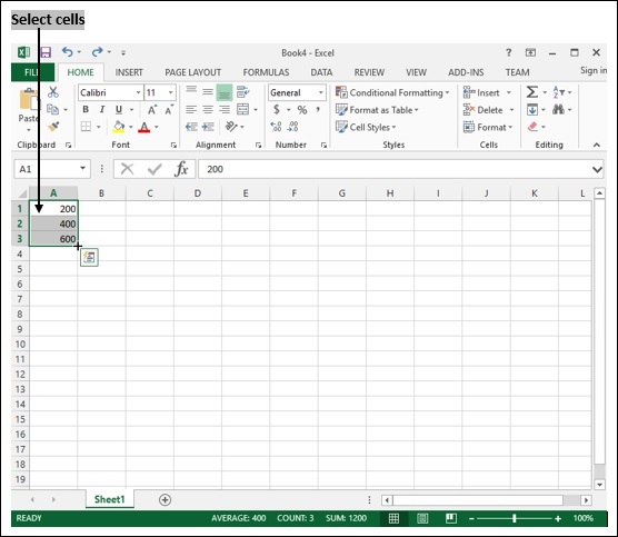 Select Multi Cell Example