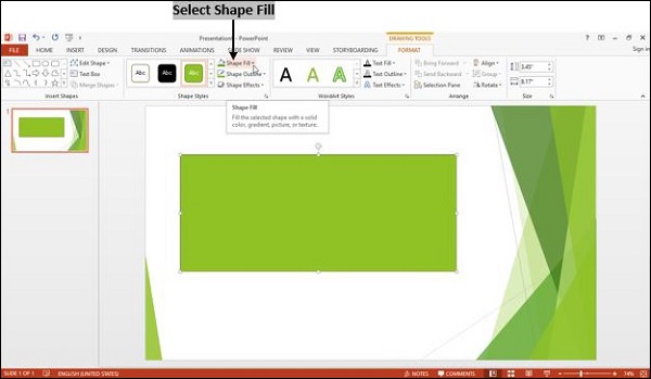 Select Shape Fill