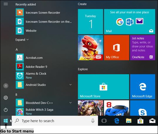 Windows Start Menu