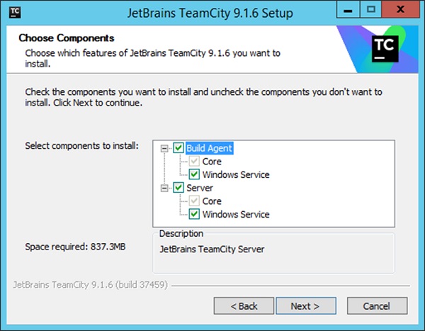 Default Components TeamCity Setup