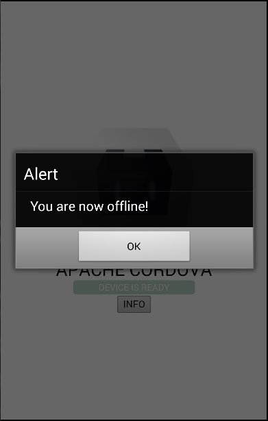 Cordova Network Offline