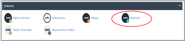 cPanel Domains Section