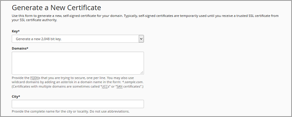 Generate New Certificate