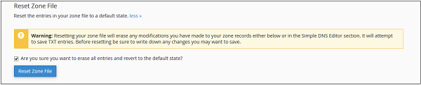 Reset Zone File