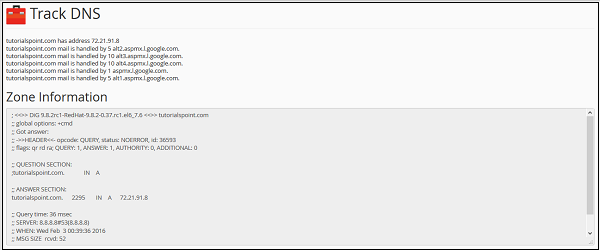 Track DNS