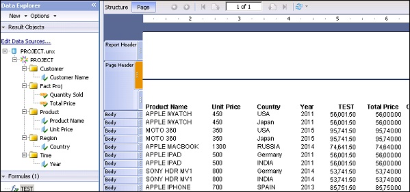 Calculated Data Report