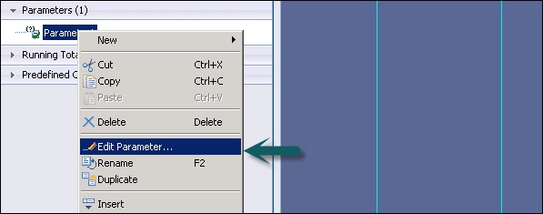 Edit Parameter Field