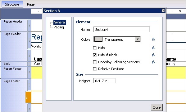 Format Section