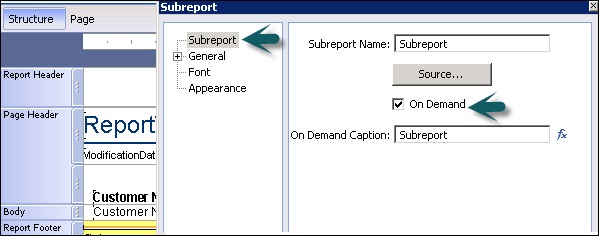 Subreport on Demand