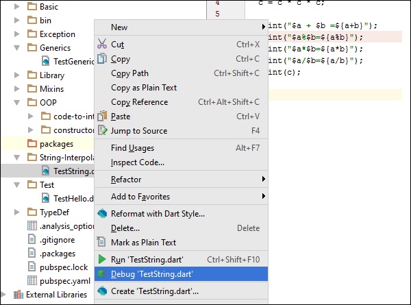 Debug TestString