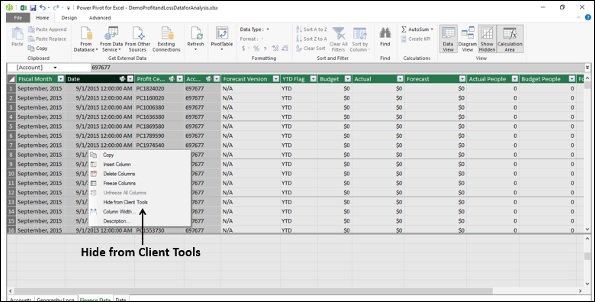 Hiding Columns from Client Tools