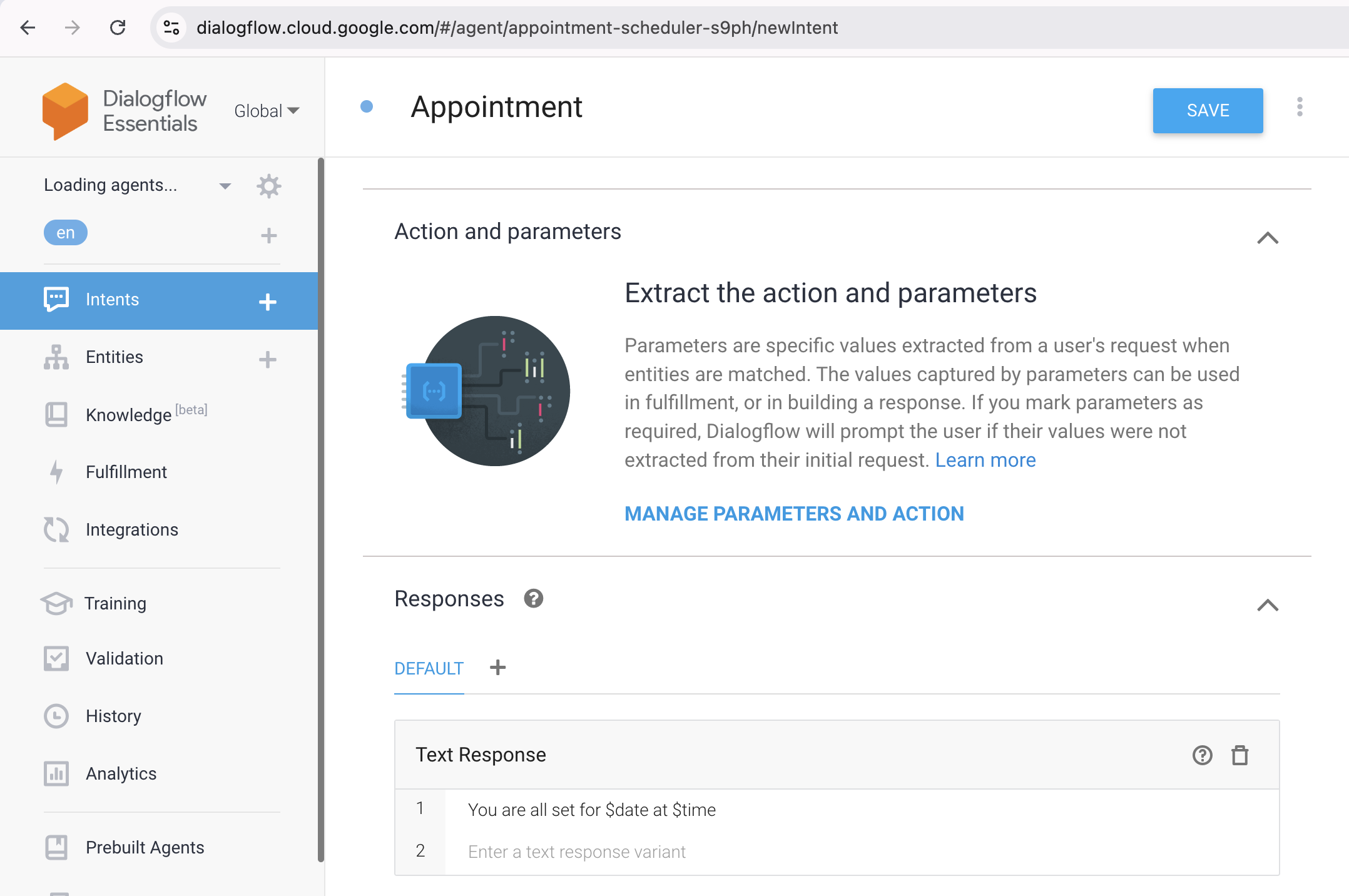 Dialogflow Building a Chatbot