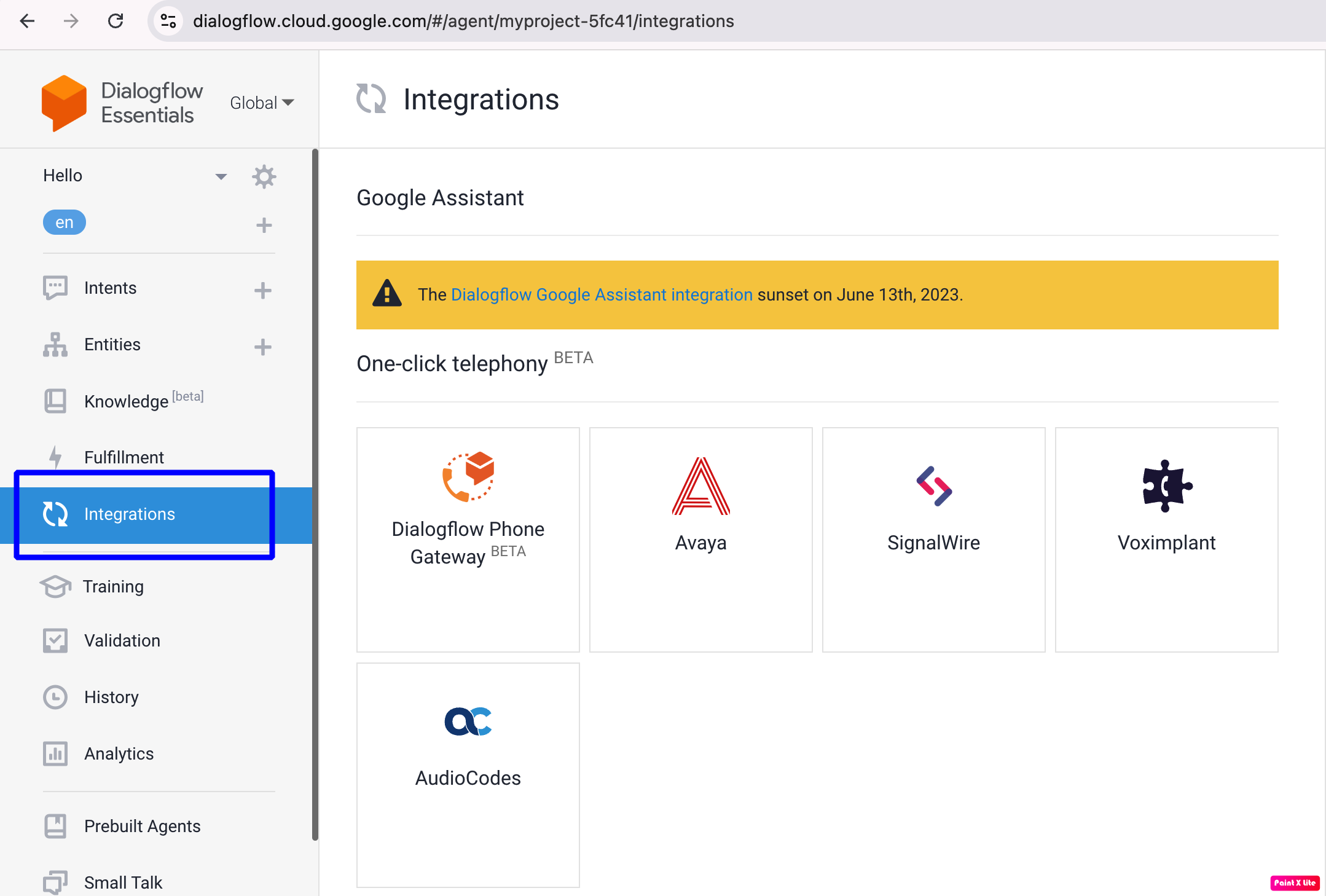 Dialogflow Integration