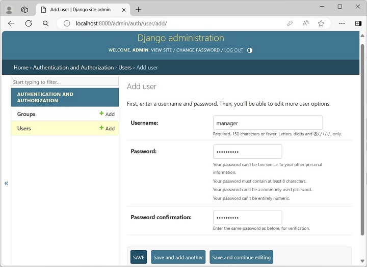 Django Admin Create User 2