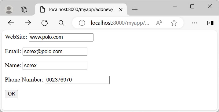 Django Insert Data 1