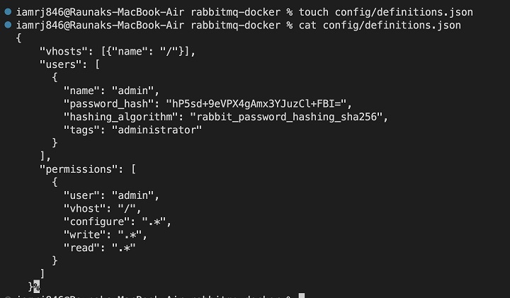 Add RabbitMQ Definitions