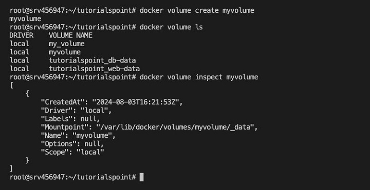 docker volume inspect Command