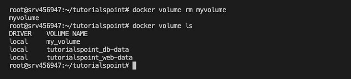 docker volume rm Command