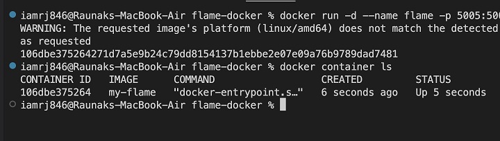 Flame Persisting Data with Volumes