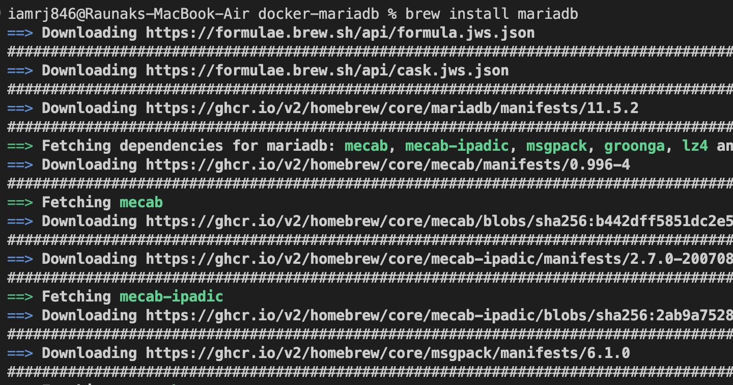 Install MariaDB Locally