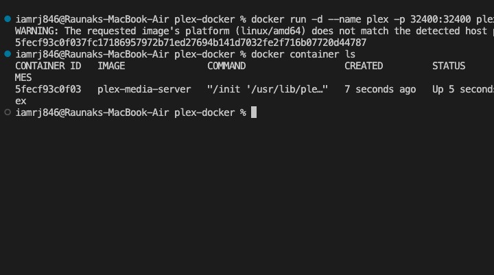 Running the Plex Docker Container