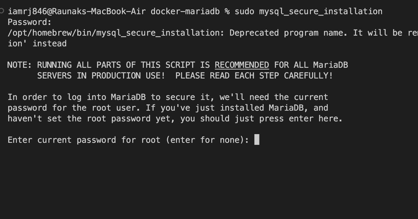 Secure MariaDB Installation