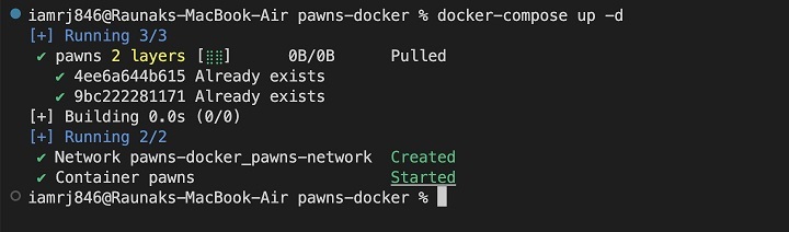 Using Docker Compose to Set Up Pawns 2