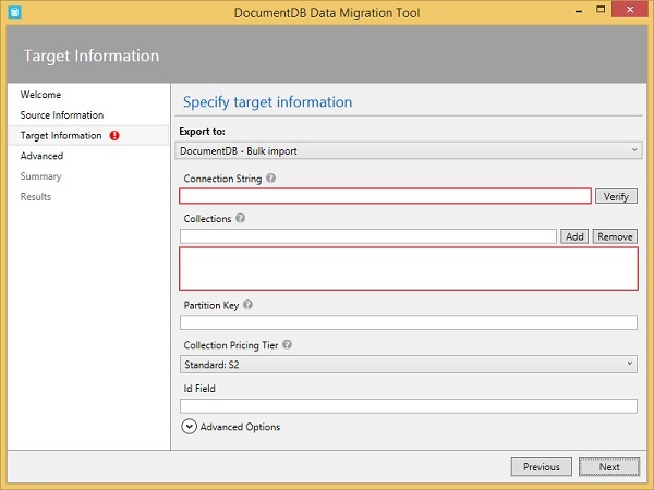 Specify Target Information