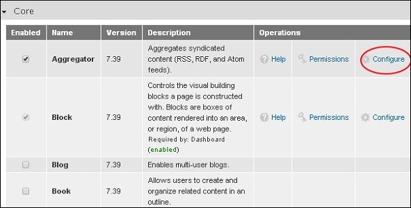 Drupal Aggregator Module