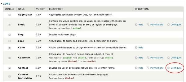 Drupal Contact Module