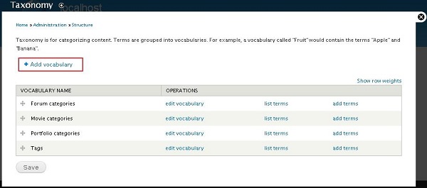 drupal create categories