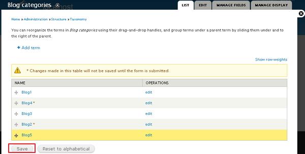 drupal create categories