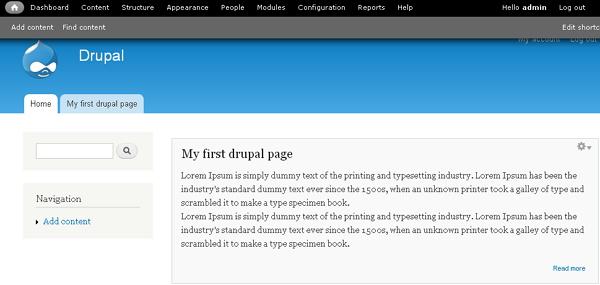 drupal front page