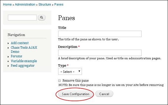 Drupal Pane Module