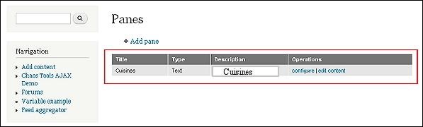 Drupal Pane Module