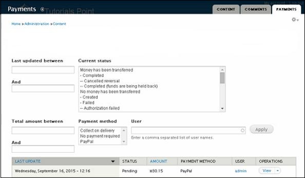 Drupal Setup Payments