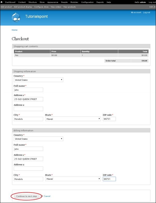 Drupal Setup Shipping