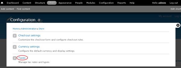 Drupal Setup Taxes
