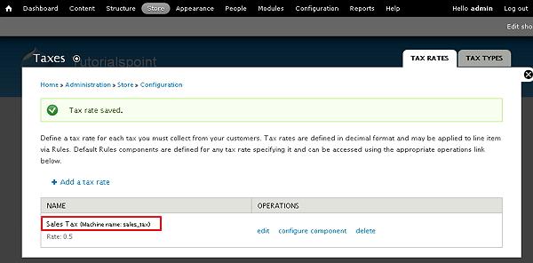 Drupal Setup Taxes