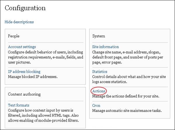 Drupal Triggers and Actions