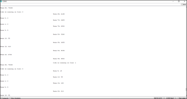 Serial Monitor Output