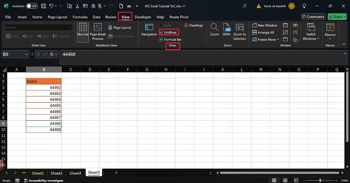 Alternative Way to Hide Gridlines in Microsoft Excel